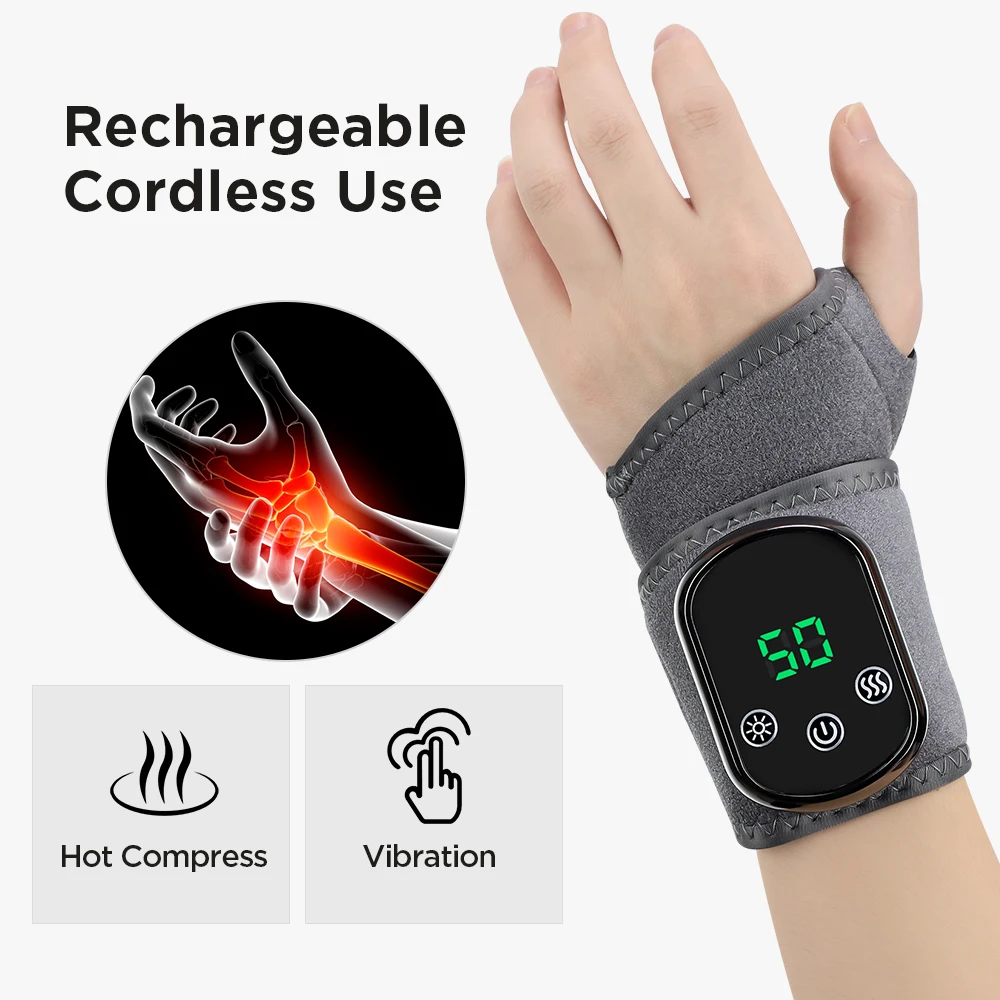 Heating Wrist Guard Massage Wrap with Vibration and Temperature Control