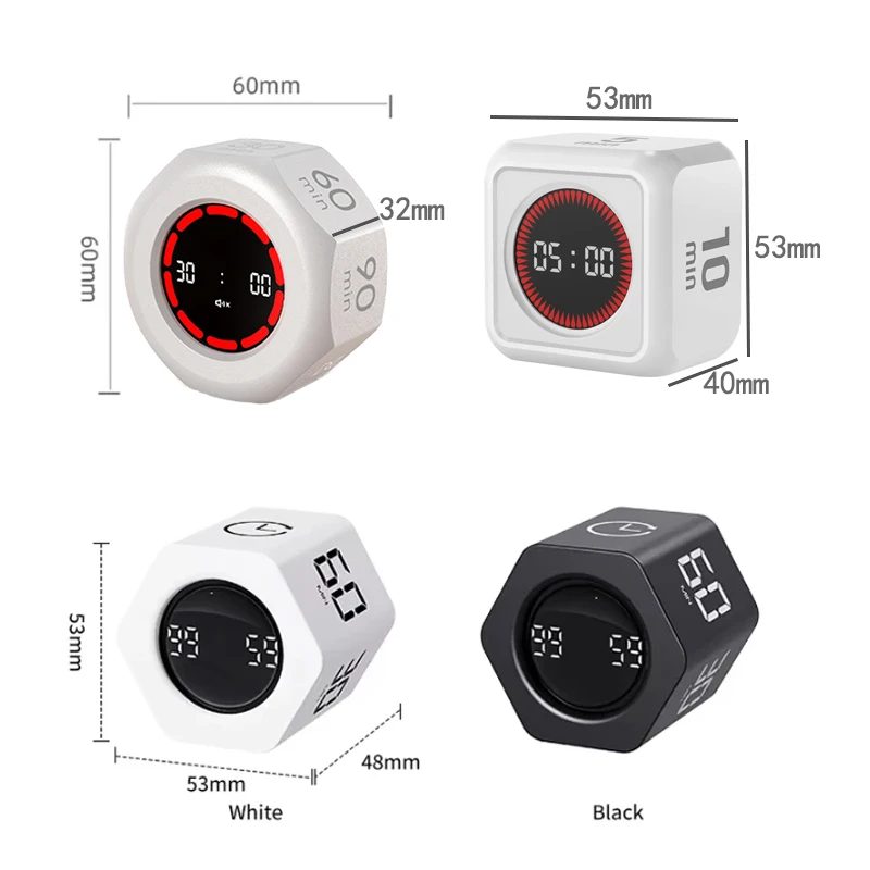 Timer magnetico digitale da cucina e produttività con ampio display a LED, timer Visual Pomodoro, 3 preset (5/15/25 min), allarme regolabile con 3 livelli di volume, per cucina, studio e uso in