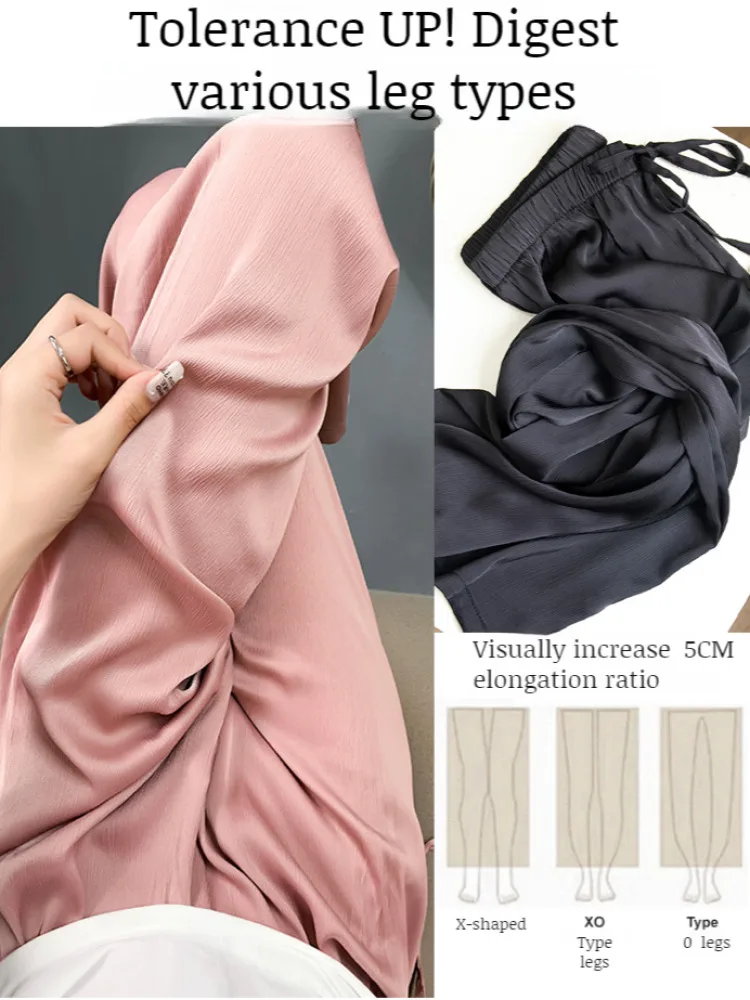 Pantaloni A Vita Alta Serici Estivi Da Donna Wivensged