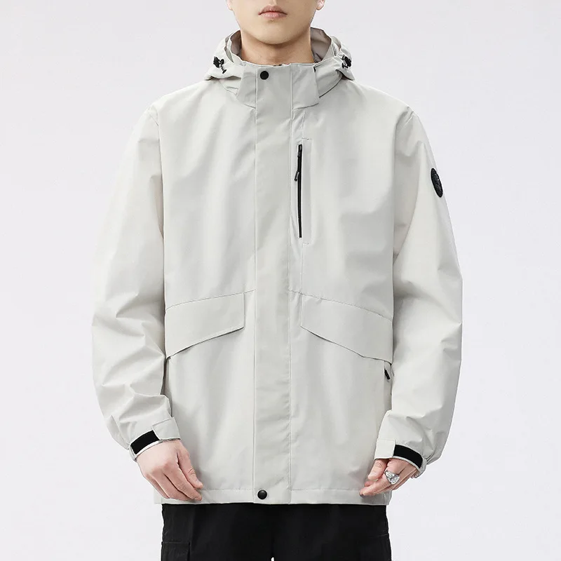 Sports Jacket for Boys 2025 New Loose Casual Hooded for Spring Autumn Solid Color Windproof Waterproof - 5