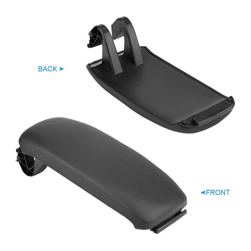 Premium Black Leather Armrest Lid for Center Console Storage Box
