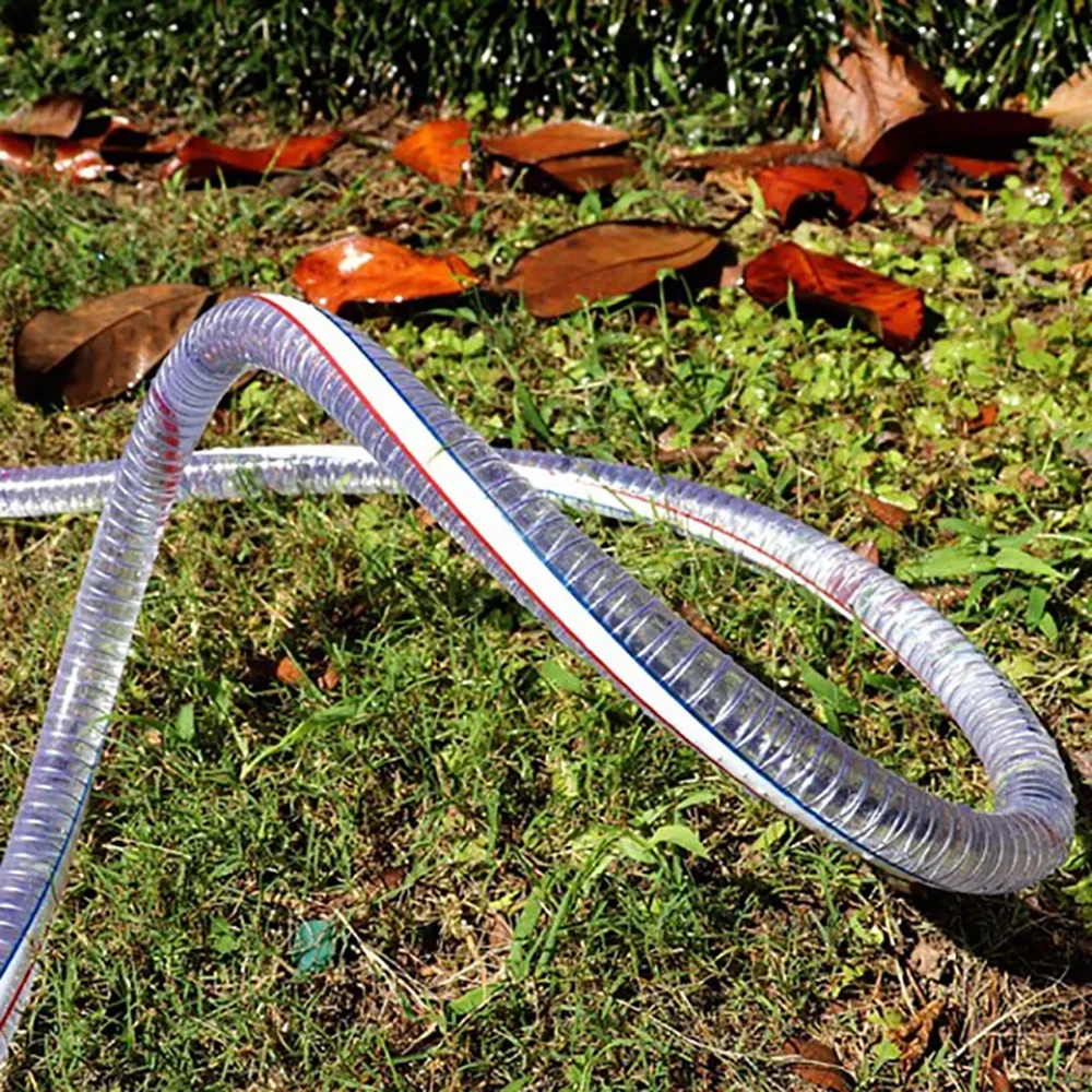 1-5M ID10-40mm PVC Steel Wire Hose Transparent Soft Oil Pipe Plastic Water Pump Tube Flexible Rubber With Metal Wire Tubing