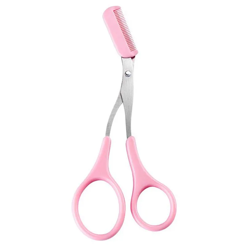 Eyebrow Trimmer Scissors Stainless Steel Beauty Tools Removable Eyelash Hair Remover Shaver Cutter Color Titanium eyebrow scissors stainless steel scissors