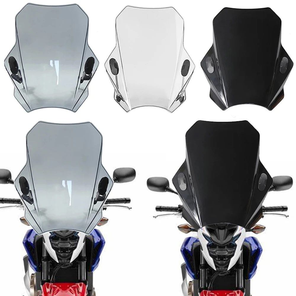 For HONDA CB500F CB650F CB600F HORNET 1998-2019 2022 Motorcycle Windshield Glass Cover Screen Deflector Motorcycle Accessories