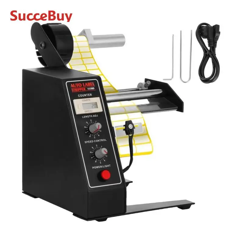 SucceBuy Automatic Label Dispenser Device 125/140mm Portable Label Applicator Sticker Separating Auto Stripping Machine