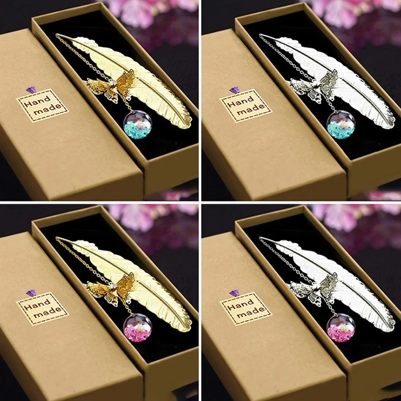 고전 중국 스타일 금속 깃털 책갈피, 창의적인 책 읽기, 예술 선물