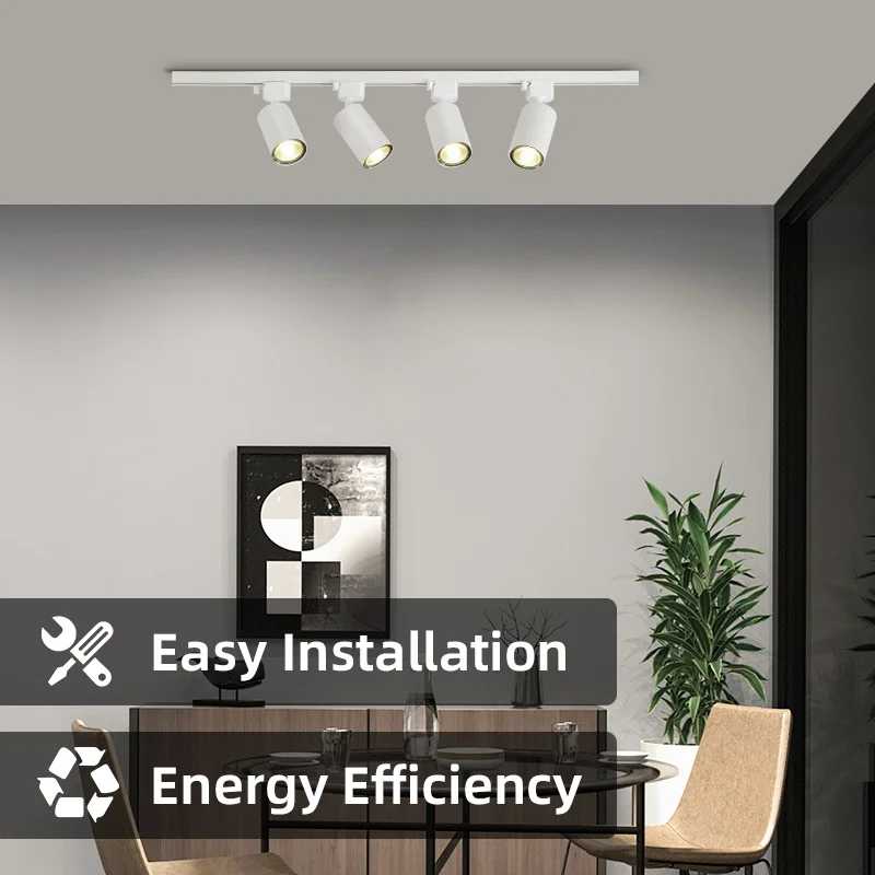 Set Led Track Lights Gu10 Replacement Track Lighting Ceiling Rail Spot Lights 5W Rail Lighting Clothing Store Shop Home 110-220V 2