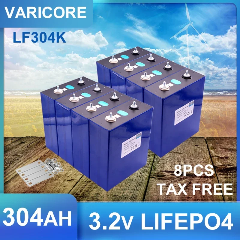 

8 шт. 3,2 В 304Ah LiFePO4 аккумулятор для фототехники 12 В 24 В инвертор для электрического автомобиля RV Campers Golf Cart внедорожник солнечный ветер класс A без НАЛОГА