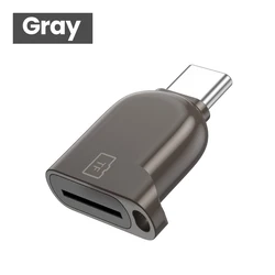 Compact Type C 3.0 Card Reader and USB Flash Drive Adapter (Gray)