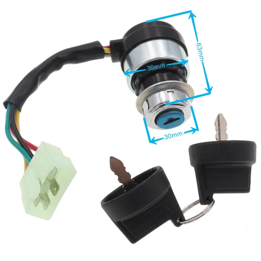 Universally 5 Wire 5 Pin Ignition Key Switch Start Lock with 2 keys Waterproof 4 Stroke Motorcycle Buggy ATV parts moped 1pcs
