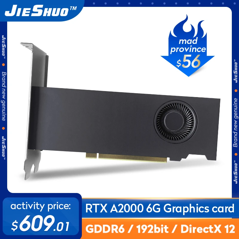 video card for gaming pc Brand New Nvidia Graphics Card RTX A2000 6GB  GDDR6 192-Bit Cooling Fan，Hashrate:40-42MH/S, latest gpu for pc