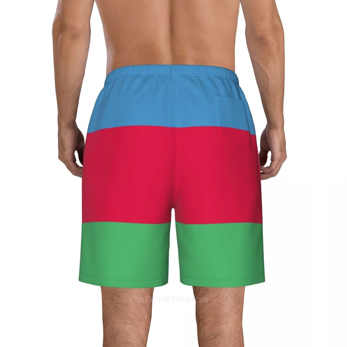 2023 Summer Polyester Azerbaijan Country Flag 3D Printed Men's Board Shorts Beach Pocket Running Summer Pants 4