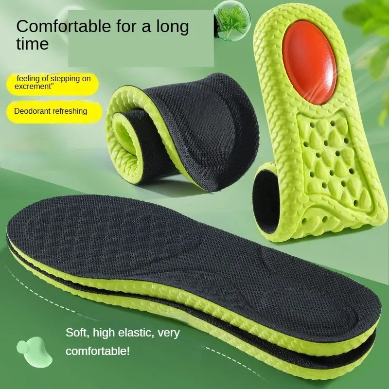 Men Women Feet Care Shoes Pad Sports Shock Absorption Insole Green PU Memory Foam Breathable Arch Support Orthopedic Shoes Pad