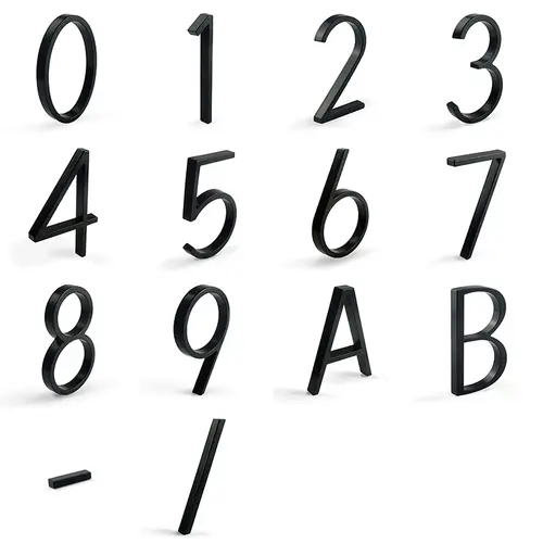 1pc 125mm Floating House Number Outdoor 5 inch Black Zinc Alloy Letter Apartment Door Numbers Mailbox Address Sign #0-9 - Image 5