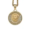 Hip hop New Men's Lion King Tag Personalized Men's Jewelry 316L Stainless Steel with rhinestone Necklace pendant Jewelry 5
