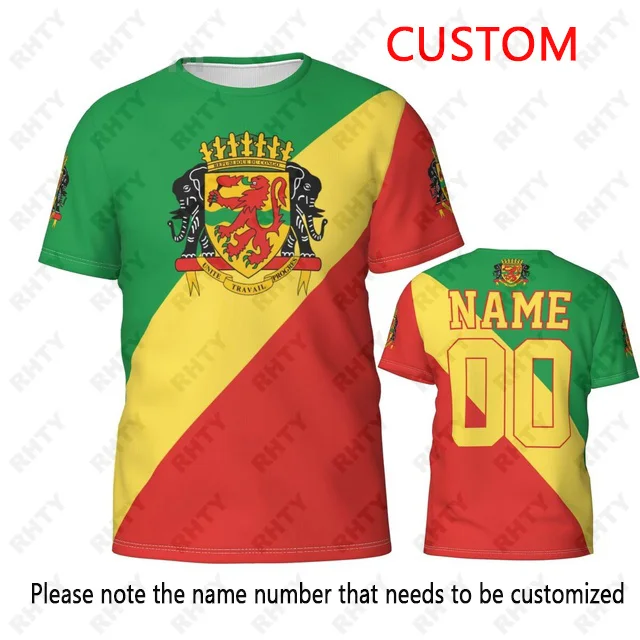 T-Shirt Giovanile Repubblica Del Congo Congo Brazzuli Kids Child Football Jersey Nome Personalizzato Numero Logo Su Abbigliamento Casual 6Xl