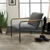 Durable Metal Lounge Chair Upholstered Seat Modern Design Comfortable Armrests Residential Use Charcoal Gray Finish 3