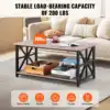 40" Farmhouse Coffee Table, Rectangle Coffee Table with Open Storage Compartment, Wooden Rustic Cocktail Table for Living Room 4