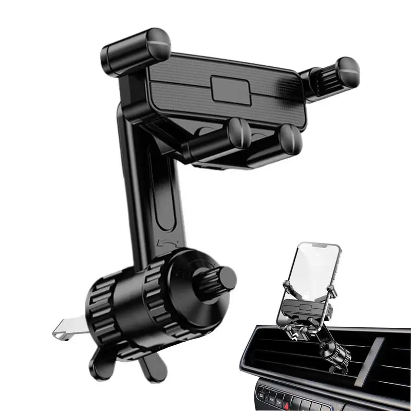

Car Phone Holder Vent clip Aluminum Alloy Auto Mount Phone Holder Sucker Support Silicone Car Bracket Interior Accessories