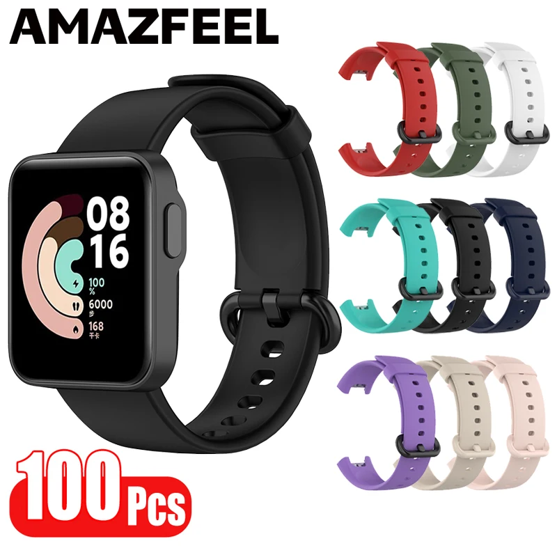 

100Pcs Bracelet Strap for Xiaomi Mi Watch Lite Band Soft Silicone Watchband for Redmi Watch 2 Lite Wrist Band Bracelets Correa