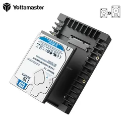 Yottamaster 2.5 to 3.5 inch Hard Drive Caddy Support SATA2 / SATA3 HDDs & SSDs 7-15 mm Hard Drive Bracket hard disk storage bay