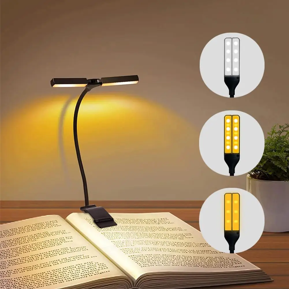 

Led Desk Lamp 180 Degree Adjustable Rechargeable Night Light Eye Protection Clip Reading Light For Students
