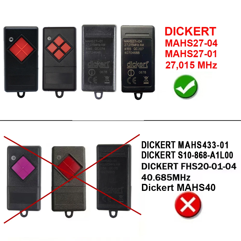 2 Handsender Für Dickert MAHS433-01, MAHS433-04,433Mhz Garagentor