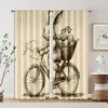 2pcs, Curtain Popular Whimsical Easter Bunny Versatile Durable Polyester (without rod) Holiday for Bedroom & Various Living 2