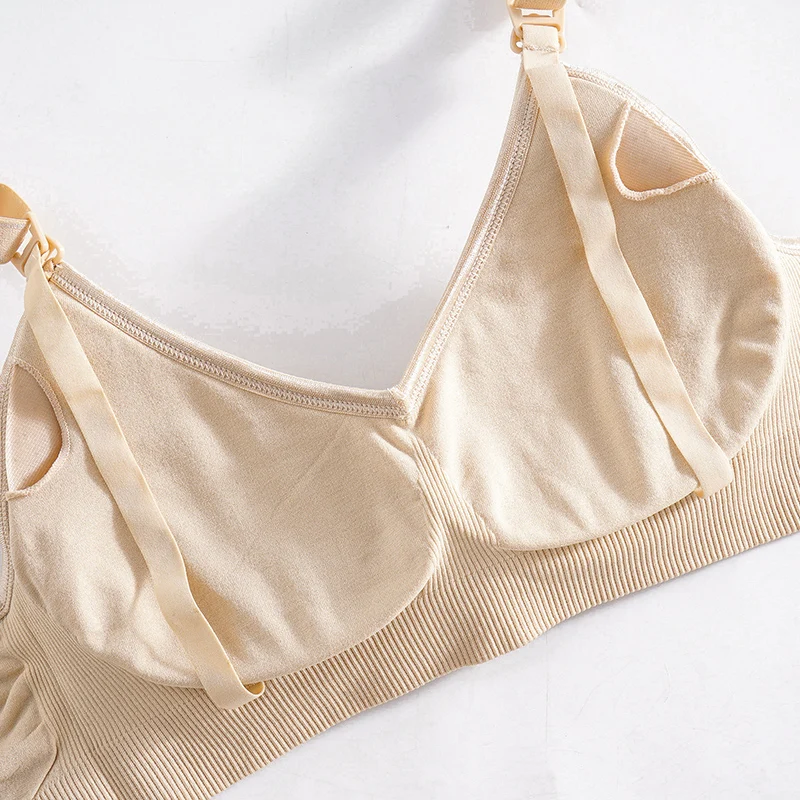 Wireless Maternity Bra Front Open Gather Together Prevent Sagging Seamless 3D Breathable Comfortable Breastfeeding Bras Push Up 6
