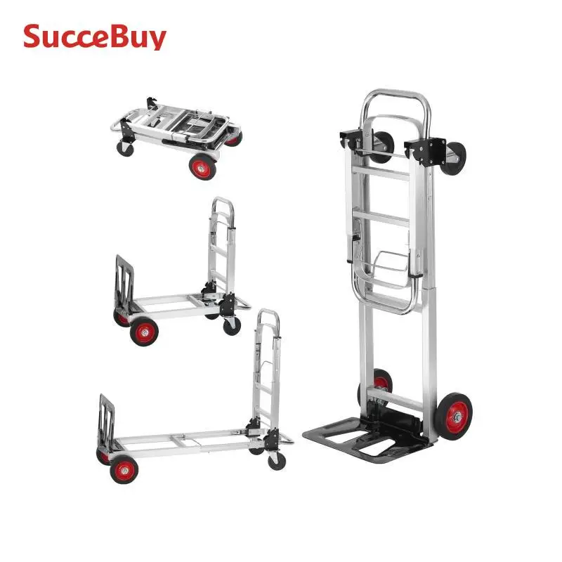 Folding Hand Truck 400lbs Wheels Foldable Luggage Utility Cart Transport Moving Warehouse folding hand truck