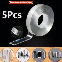 Super Strong Double - Sided Nano Adhesive Tape - Non - Slip, Waterproof, Transparent for Bathroom & Kitchen (Multiple Lengths Available) (5pcs)