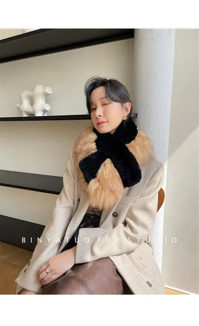 레드 폭스 모피 패션 분위기 조끼