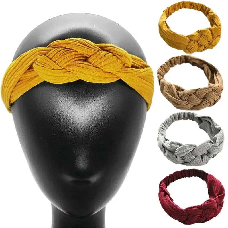 Vintage Knoten Stirnband für Frauen Twisted Elastic Haarbänder Cross Criss Headwrap Baumwolle Yoga Stirnbänder Bandage Haarschmuck – Detail 1
