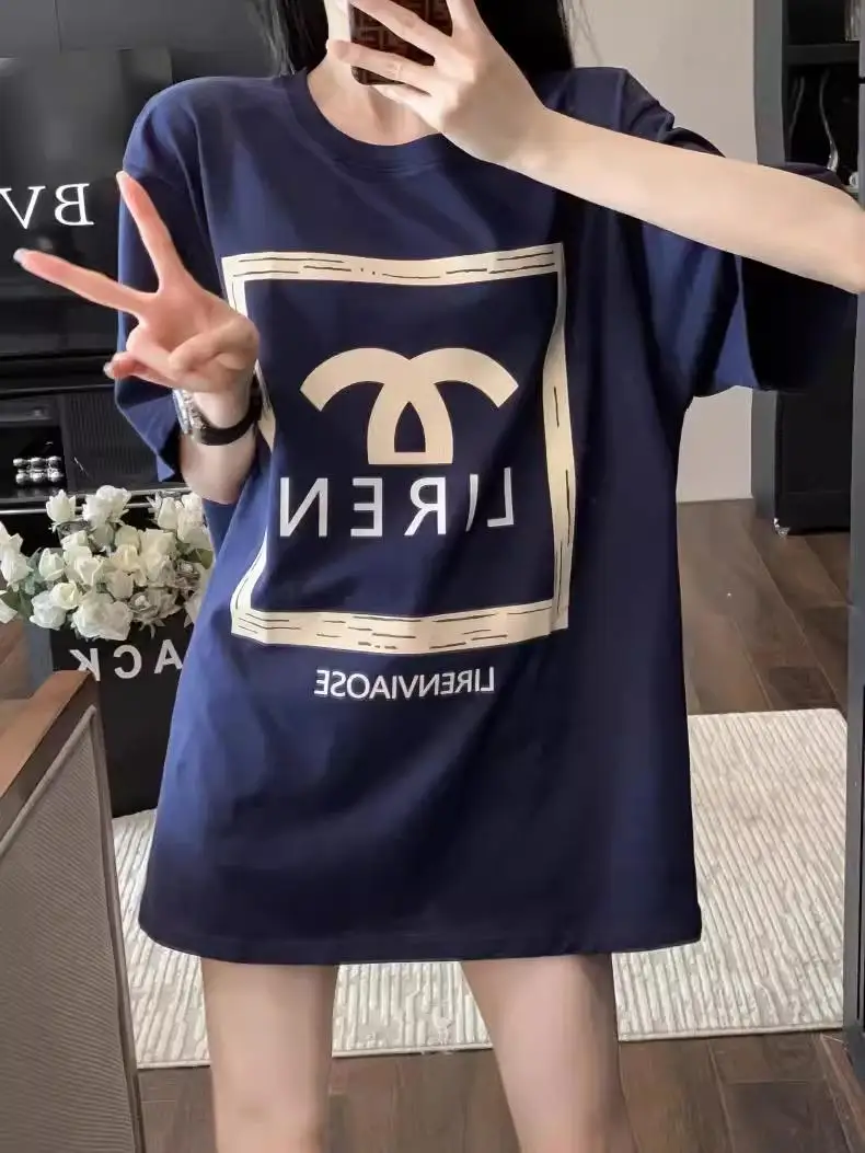 European version light luxury white T-shirt women's summer new short-sleeved design sense niche trendy brand loose top base ins 3