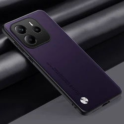 Luxury PU Leather Phone Case - Full Protection Silicone Back Cover for Note 14 4G Global (Purple)