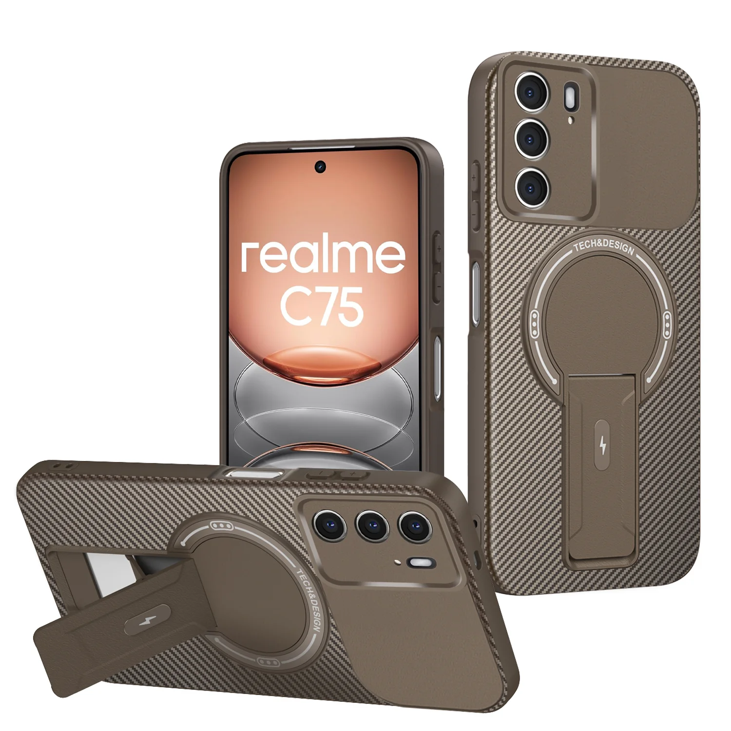Enhanced Carbon Fiber Magnetic Stand Case with Armor Protection