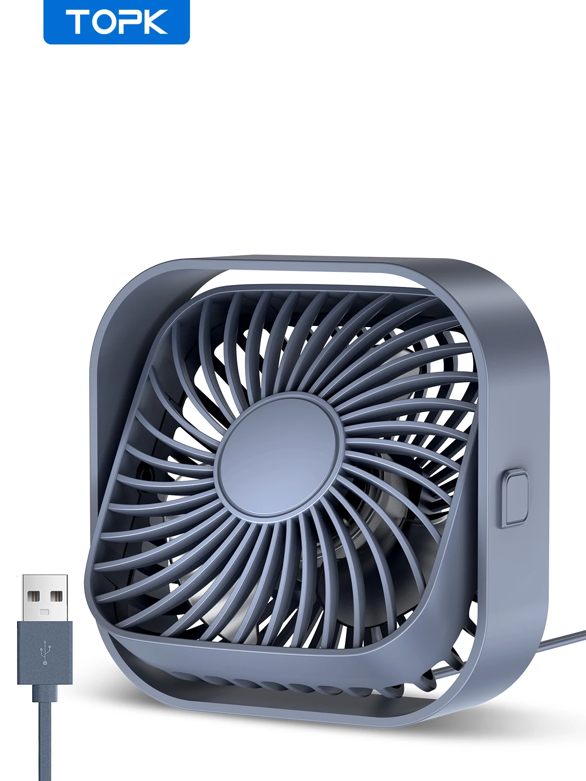USB Desk Fan,Strong Airflow &Quiet Operation,Three-Speed Wind Small Fan,360° Rot