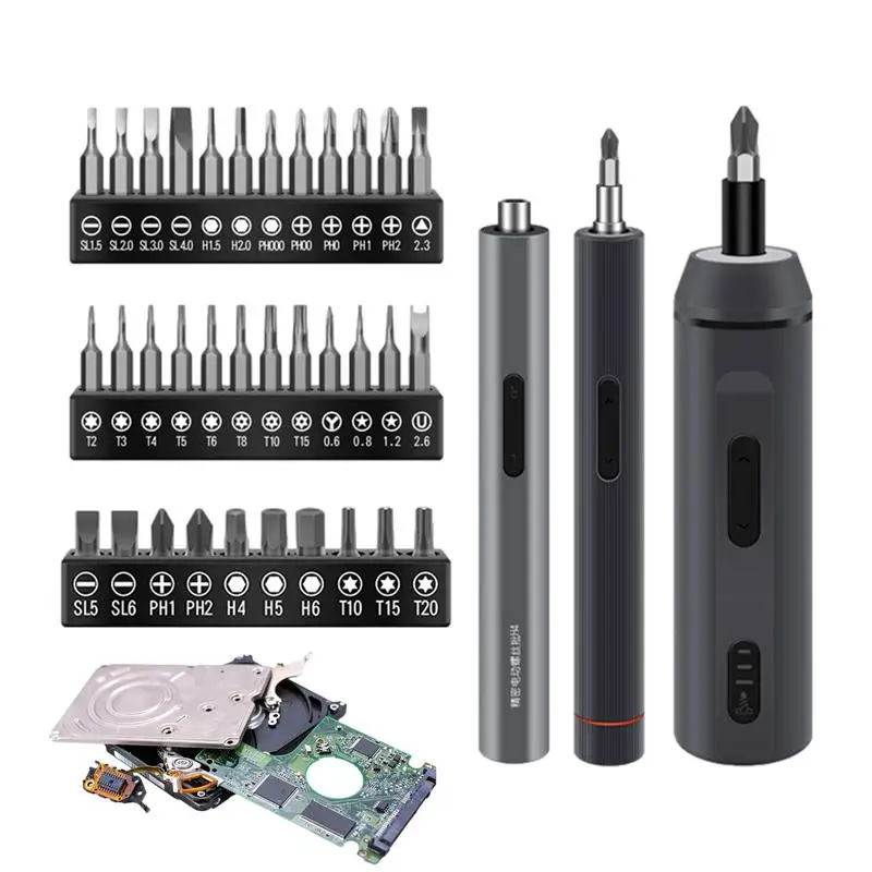 

Precision Electric Screwdriver Mini Cordless Screwdriver 120 RPM Max 3 N.M Torque Magnetic Bits Portable Repair Tool Set For