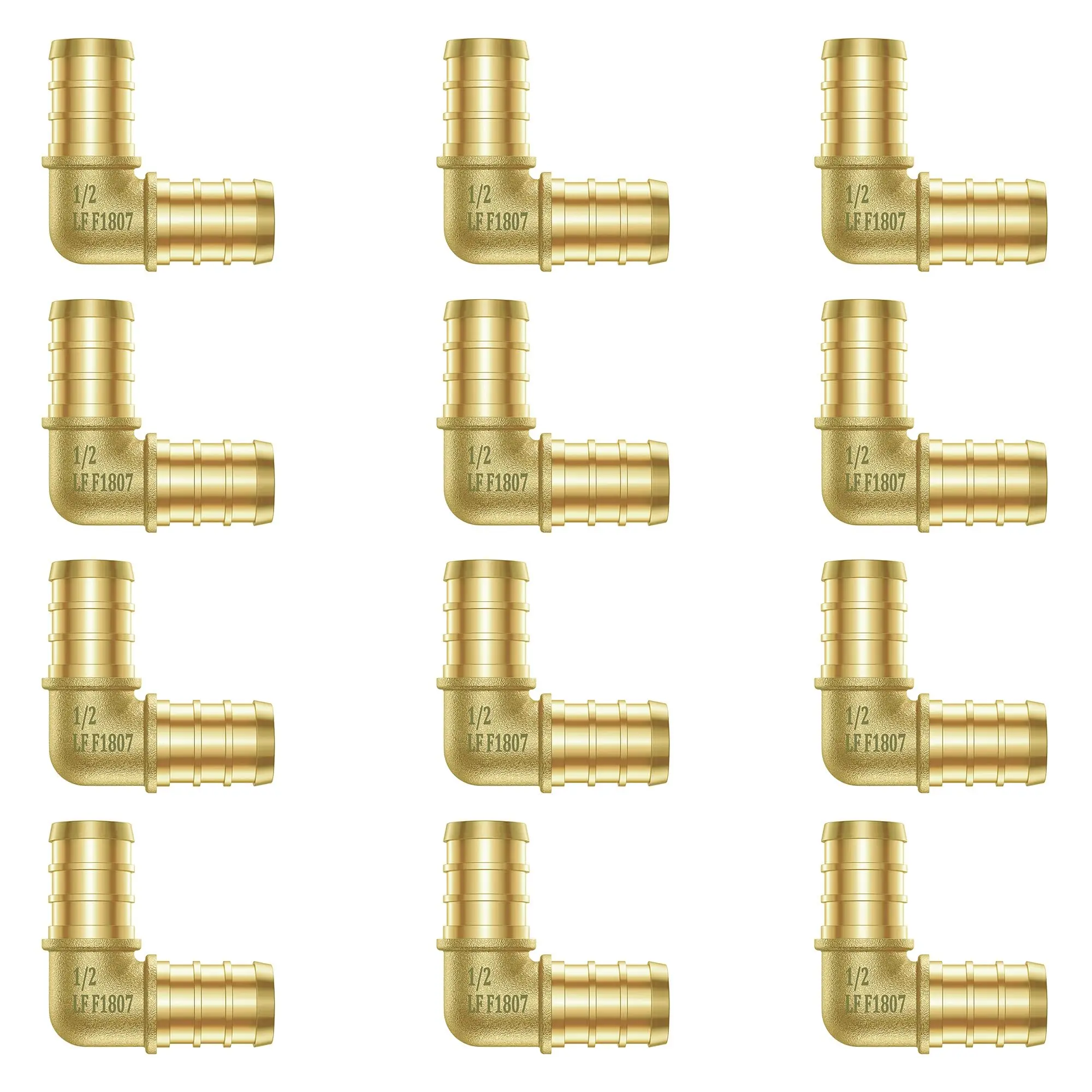 12pcs-no-lead-brass-tube-connector-90-degree-elbow-barb-brass-pipe