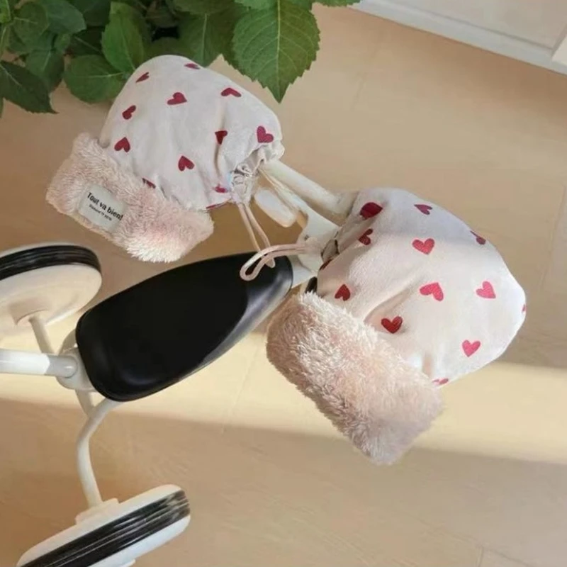Children Scooter Bicycle Gloves Winter Outdoor Fleece Lining Warm Baby Gloves Boy Girl Riding Handlebar Mittens Warmmuffs 2