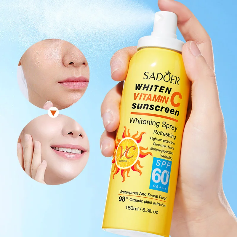 

150ml Vitamin C Whitening Essence Sunscreen Spray Waterproof Body Moisturizing Hydrating Anti UV Spray Protection For Skin Care