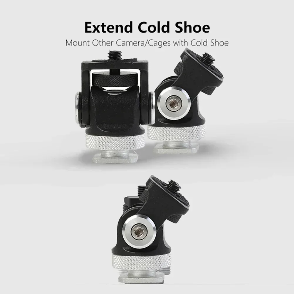 Camera Clamp Swivel Monitor Mount Mini Hot Shoe Base180 Degree Rotating Monitor Stand Flash Light Attachment For DSLR Camera