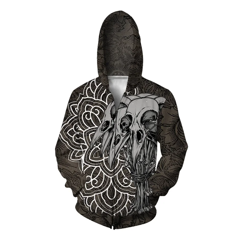 thumbnail image 1 of Sudadera cómoda y versátil para hombre con estampado de calavera divertido Sudadera con capucha personalizada con estampado de calavera divertido, 1 of 5