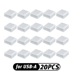 Universal USB Type C Charger Dust Cover Caps with Protective Rope (20 For USB - A)