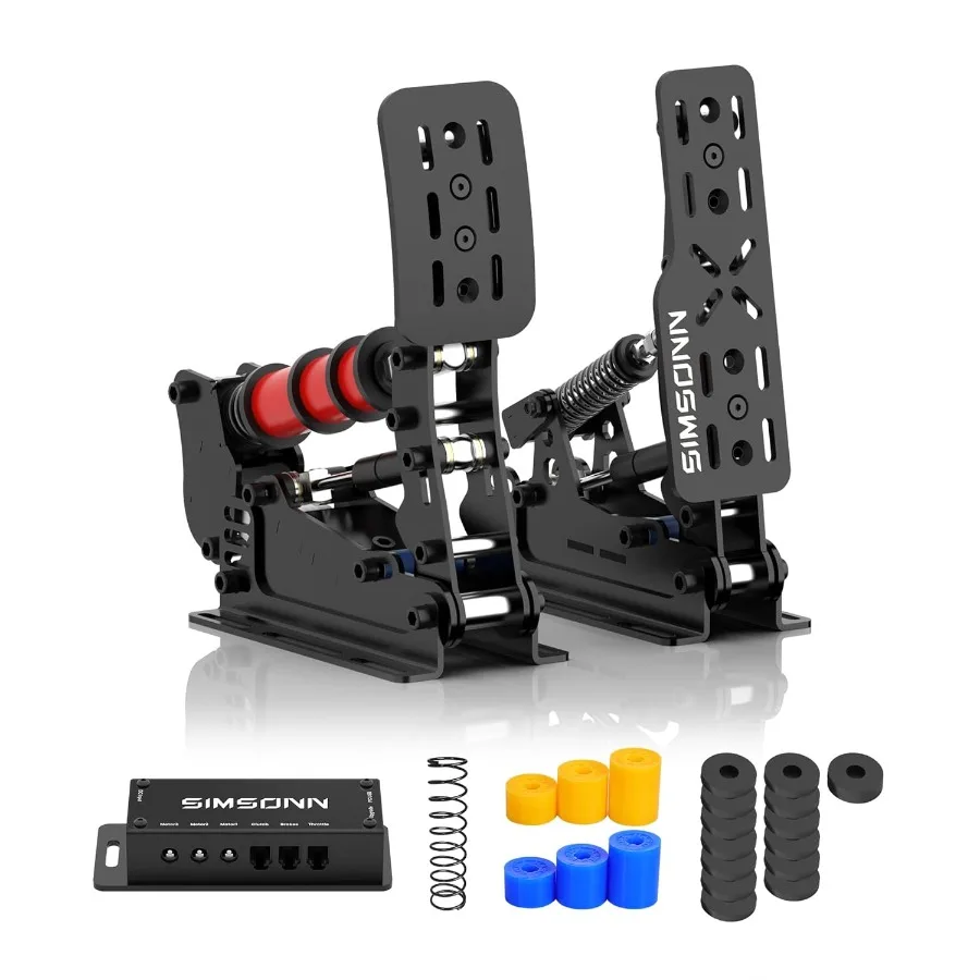 SIMSONN Plus X Pedals for PC Racing Simulator with Load Cell Technology and Hydraulic System High-Performance Sim Racing Pedals
