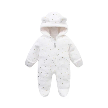 AYNIGIELL ملابس الخريف/الشتاء للأطفال الصغار، رومبير بقلنسوة دافئ للأطفال، بدلة قفز كرتونية للأطفال حديثي الولادة من الفلانيل 3