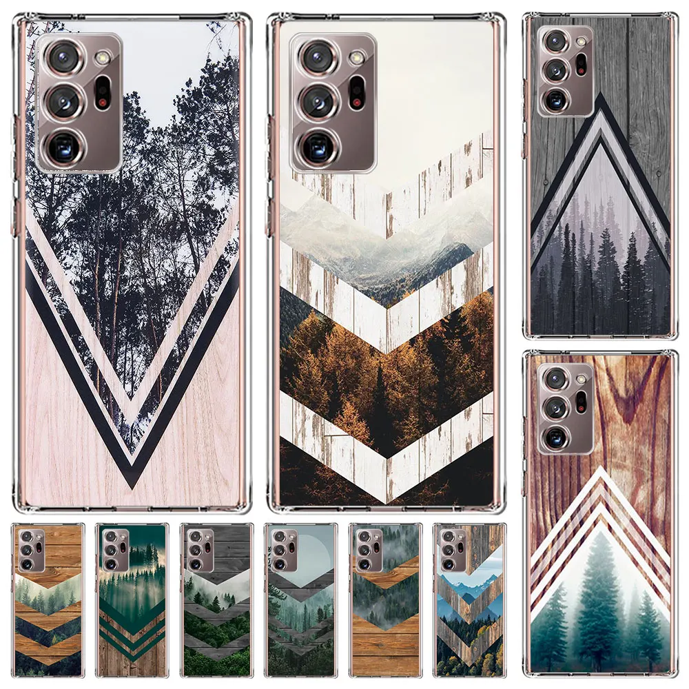 Forest Geometry Wood Nature Cover Per Samsung Galaxy Note 20 Ultra 5G 10 Plus 9 8 Custodia Protettiva In Tpu Per Telefono Trasparente