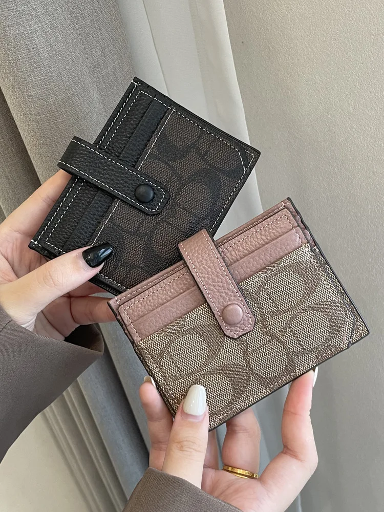 

Мини-сумка для кредитных карт C Monogram для женщин, модный ультратонкий кошелек с несколькими карманами для карт, вместительный кошелек с зажимом для монет и денег