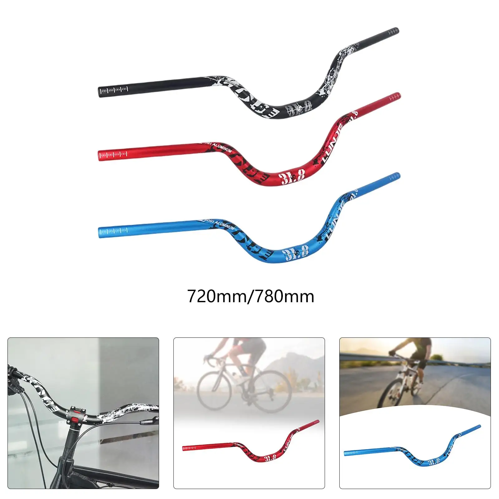 Manillar de bicicleta Riser Handle Bar para DH Mountain Reemplazar se adapta a 22,2 mm