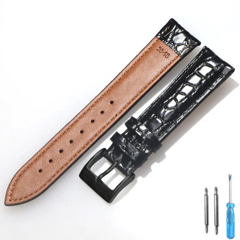 Elegant Leather Pin Buckle Watch Strap